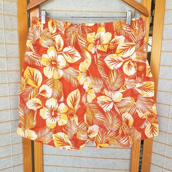 Men's L.L. Bean Supplex Sport Shorts Swim Trunks Mesh Lined Printed Size Large - Picture 1 of 10